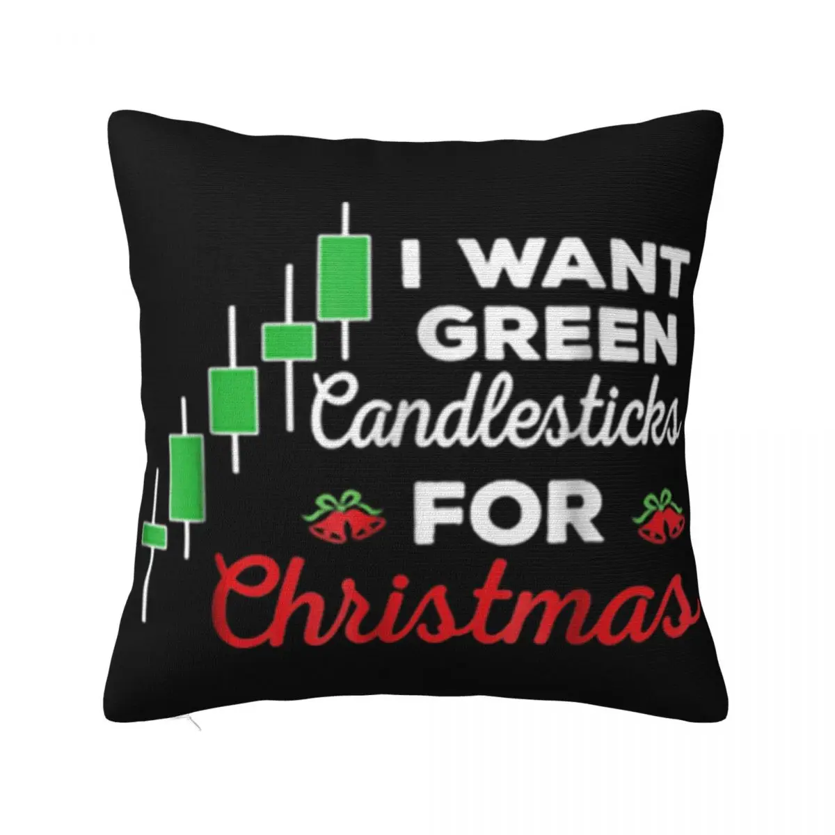 Official Funny Christmas Stock Market Trading Candlesticks Party Top Quality Personality Pillow Case