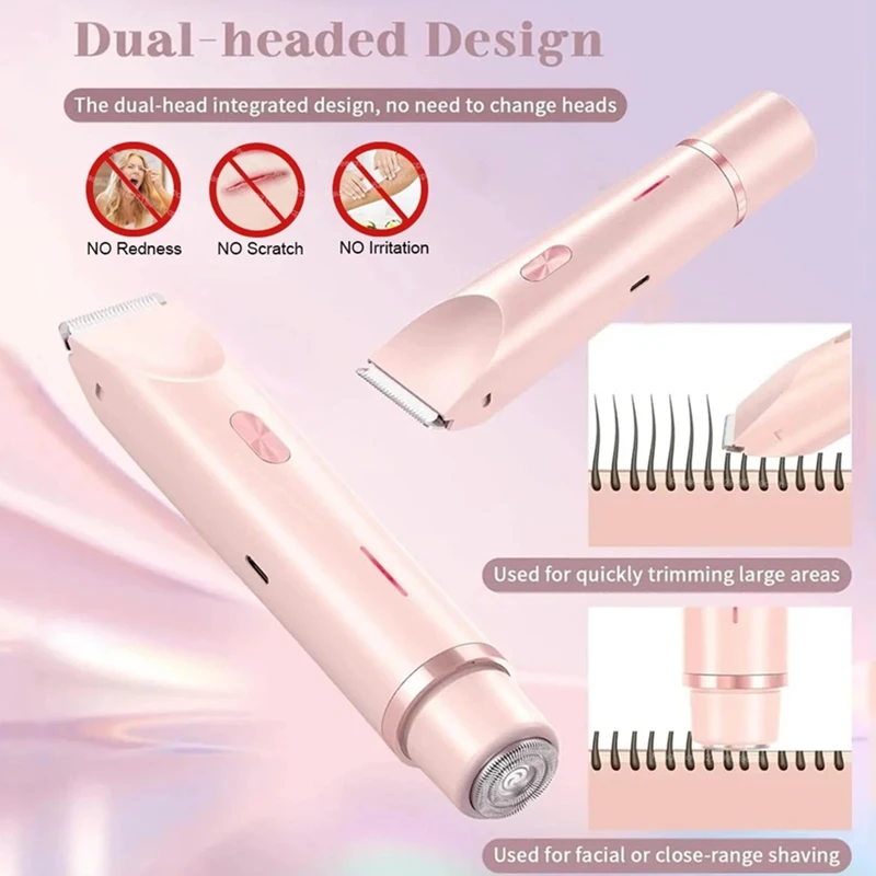 Painless Hair Removal Trimmer For Sensitive Areas Like Bikini Area Or Arms, 2 In 1 Shaver Baby Hair Epilator-A19G