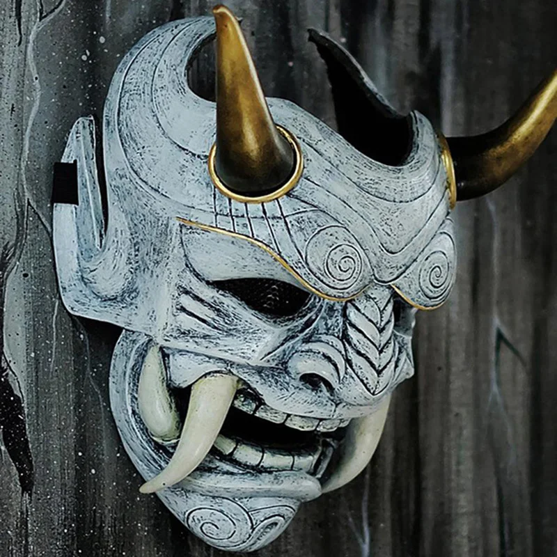 Hannya Dämonenmaske Japanischer Oni Samurai Noh Kabuki Roter Prajna Latexmasken Erwachsene Unisex Halloween Cosplay Requisiten – Detail 4