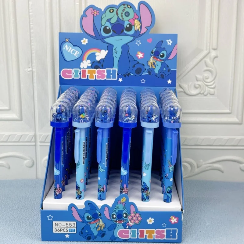 

36 шт./лот Kawaii Disney Stitch стираемая гелевая ручка милые 0,5 мм синие чернила ручки для подписи рекламный подарок школьные принадлежности
