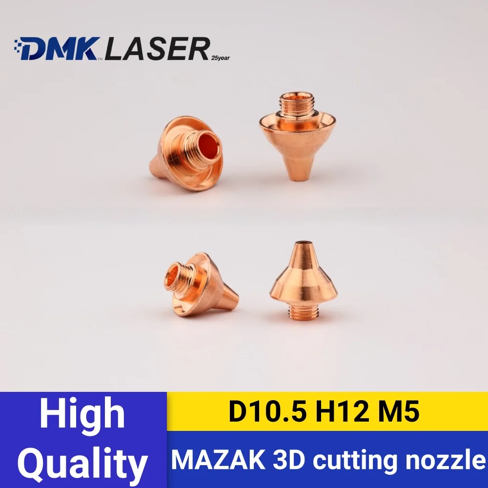 

Сопла для 3D-лазерной резки DMK MAZAK D10.5 H12 M5, однослойные медные сопла для режущей головки станка MAZAK