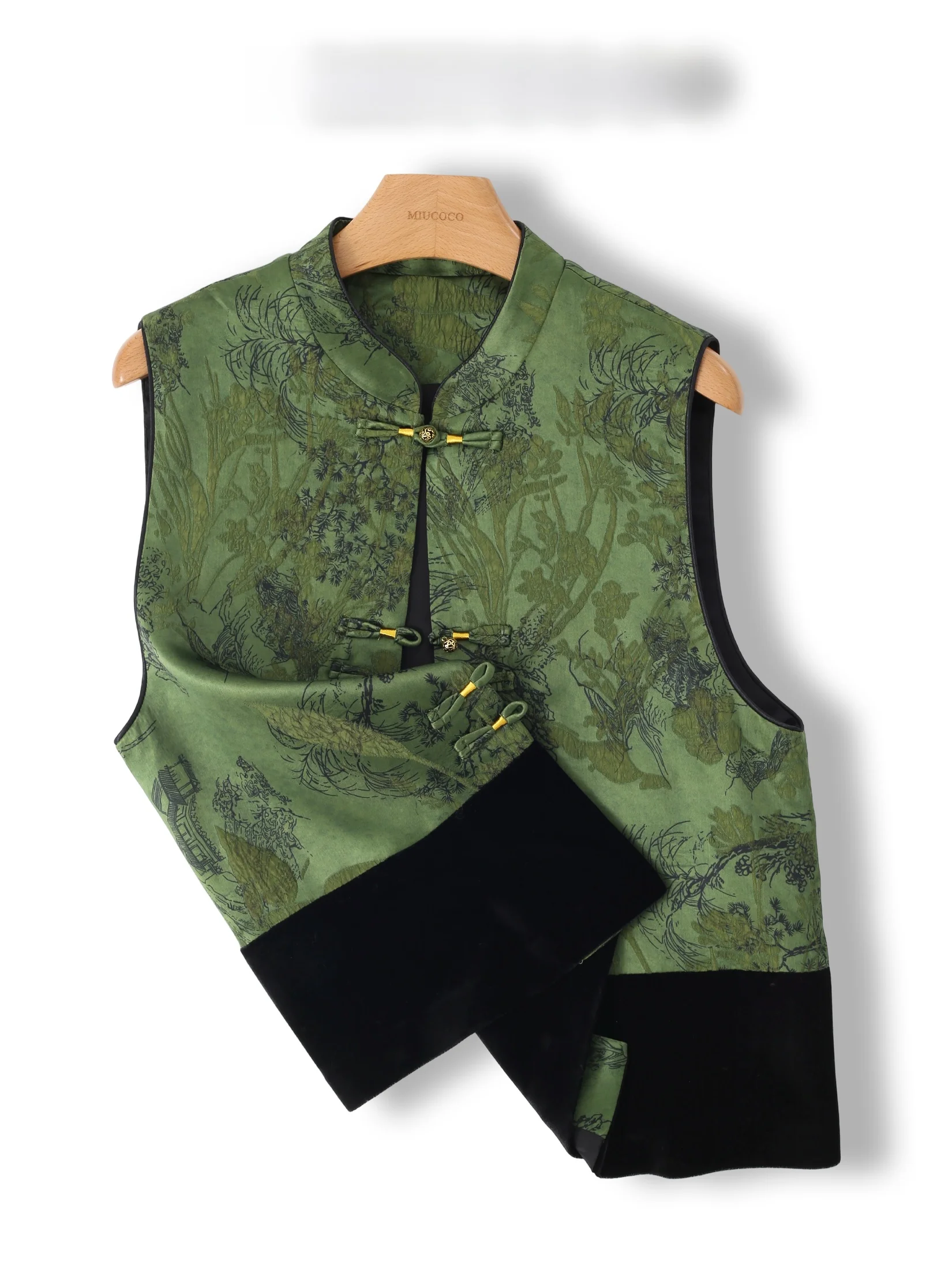

New Chinese Style Fashionable Women's Vest Jacket Recommendations Splendid National Trend Splice Outerwear Floral Pattern