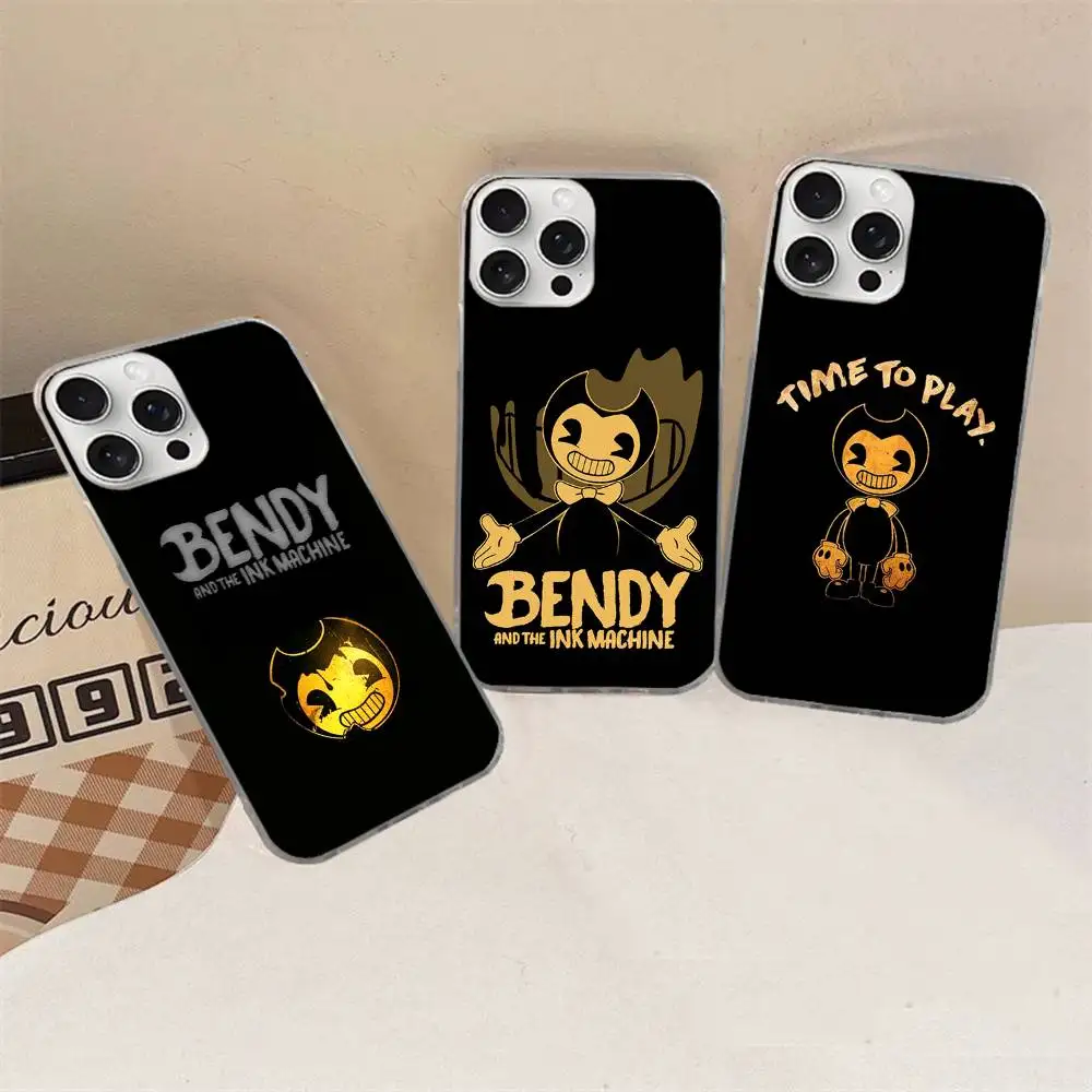 Классический чехол для телефона B-Bendy And The I-Ink M-Machine для iPhone 17 16 15 14 13 12 11 Plus Pro Max, сатиновый, глянцевый