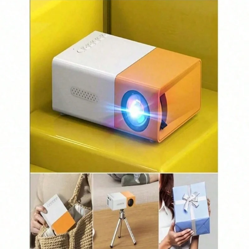 Mini Projector Portable Home Theater Smart TV 3D Cinema, Able to Play 4K Movies Through High Definition Port