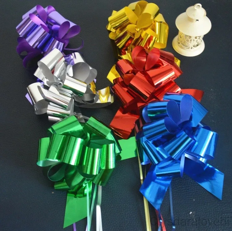 100 x Beautiful Luster solid Color 30mm Pull Bow ribbon for Gift Packing Wedding Car Christmas festival Room Decoration