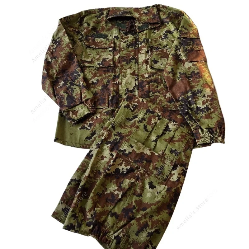 Tactical Uniform Men Woodland Vegetato Camo Combat Suit Training Clothes Airsoft Paintball Hunting Jacke Cargo Pants Set