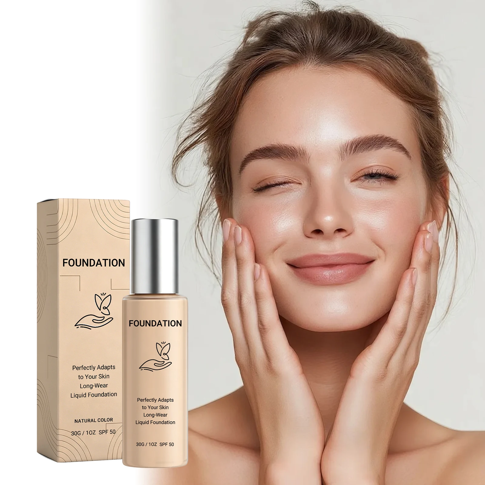 Long Wear Liquid Foundation Hydrating Brightening Concealer Lightweight Breathable Base Makeup Natural Oxidation Resistant Base