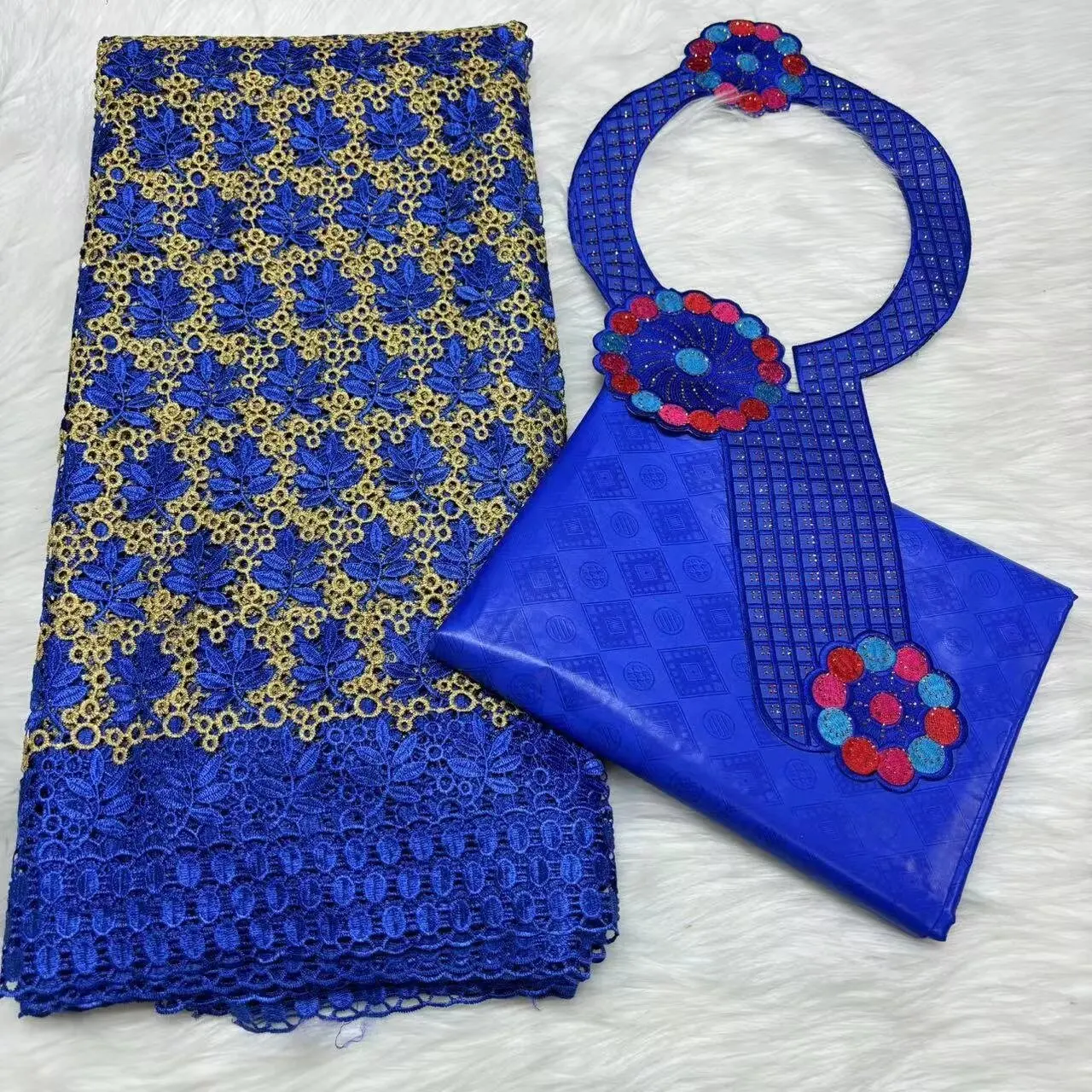 Céu azul 2.5 + 2.5 jardas tecido de renda voile suíço com tecido africano bazin rico bordado para mulheres roupas de costura tecido de renda