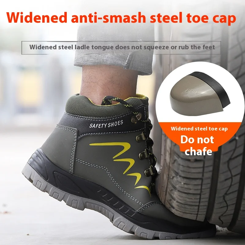 Work Sneakers Protective Shoes Lightweight Safety Shoes Puncture-Proof Anti-smash Steel Toe Shoes Kevlar Insoles Work Boots