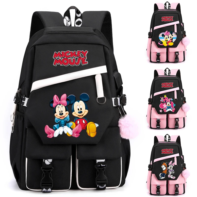 

MINISO Anime Mickey Mouse Backpack Girl Boy Back To School Mochilas Student Knapsacks Teenager Rucksack Cartoon Travel Bags