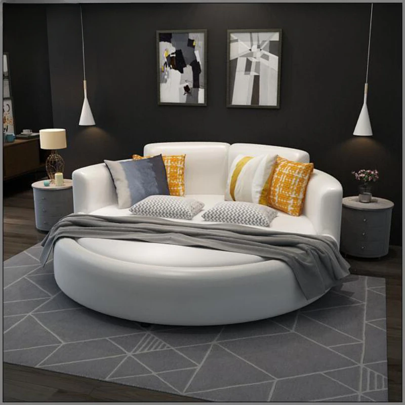 

Design Adults Modern Double Bed Mattress Set Luxury White Loft Bed Frame Queen Camas De Dormitorio Furniture For Bedroom