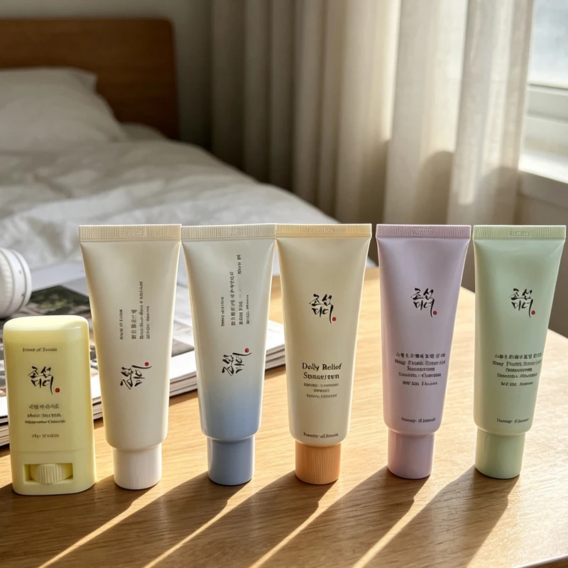Beauty of Joseon SPF50+ Rice Fresh Whole Face Moisturizing Nourishing Non‑Greasy Sunscreen Purple Green Color‑correcting Primer
