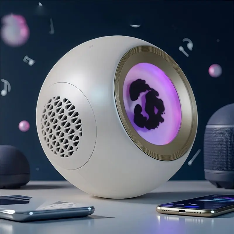 B04C-Bluetooth Speaker 30W Ferrofluid Music Rhythm Lamp Magnetic Fluid Pickup Visual Display Lamp Companion Black