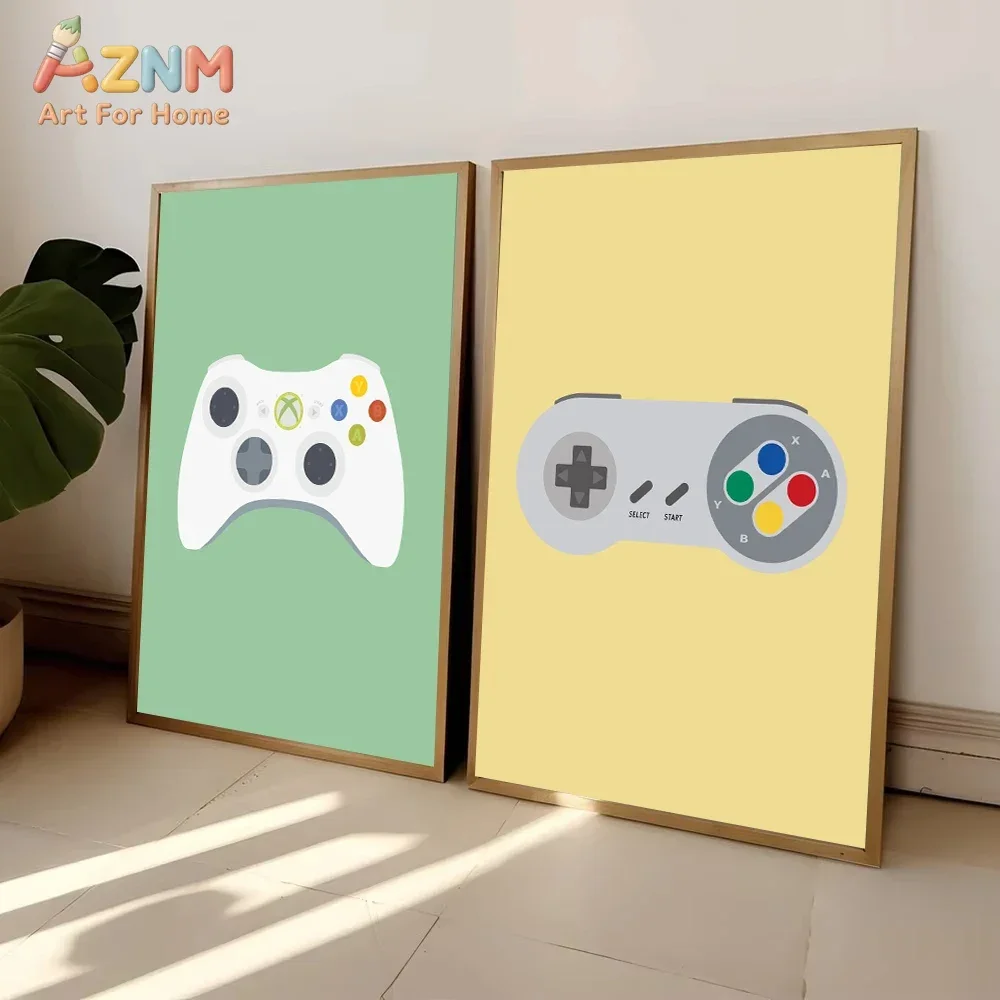 Retro Video Game Controllers Poster Handheld Game Console Gamepad Canvas Painting Wall Print Picture for Living Room Home Decor