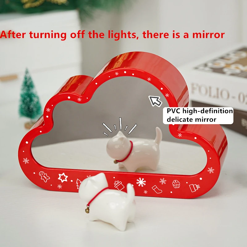 لتقوم بها بنفسك أضواء مرآة صندوق الوجه إِلْكَة عيد الميلاد الغزلان سانتا كلوز العمارة شجرة عيد الميلاد سنو هاوس اللبنات عدة لعبة #2