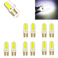 1Pc/10Pcs Silica gel LED COB W5W T10 194 8SMD Wedge clearance light Bulb Auto for License plate reading car door trunk car lamp