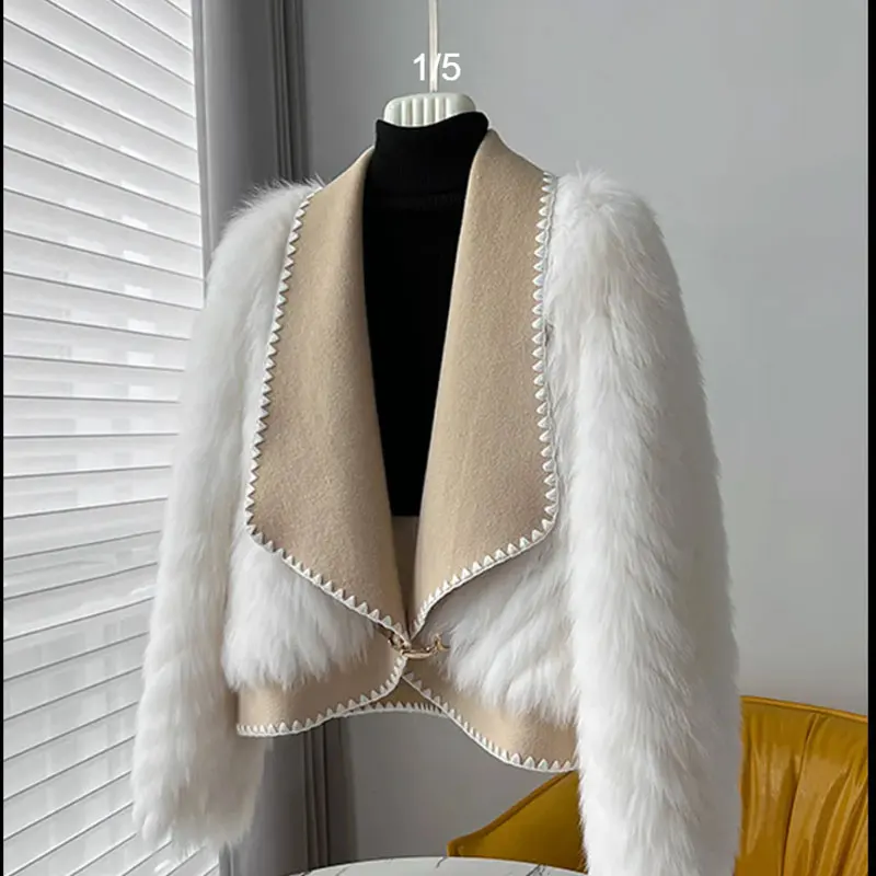 

Summer 2025 New Fur Coat For Women Faux Fox Fur Double-Sided Woolen Collar Fashionable Cardigan Artificial Fur Coats Female