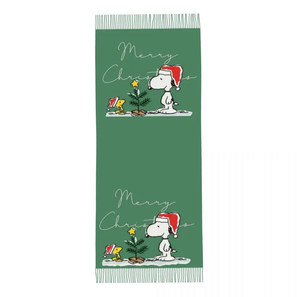 Custom Merry Christmas S-Snoopys Tassel Scarf Women Soft Shawl Wrap Lady Winter Scarves