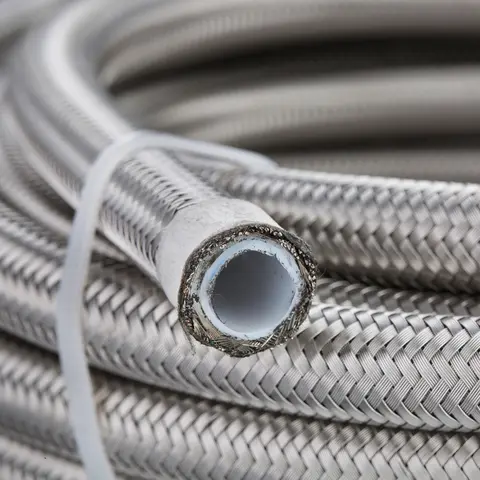 PTFE 연료 호스 스테인리스 스틸 브레이디드 오일 호스 오일 냉각 파이프 레이싱 방화 고압 오일 E85 AN4 AN6 AN8 AN10 AN12