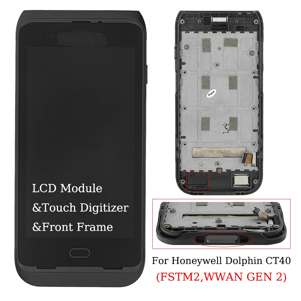 LCD with Touch with Front Cover for Honeywell Dolphin CT40 ( FSTM2, WWAN GEN 2 )