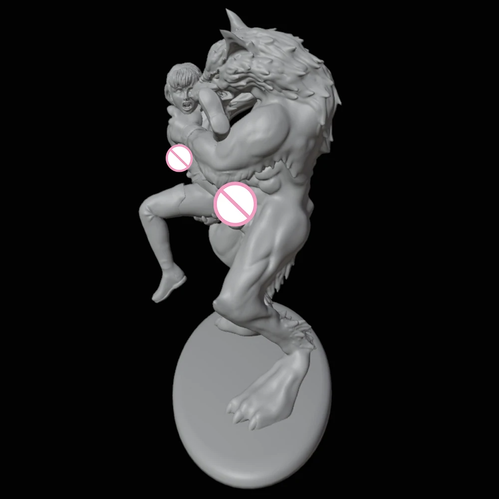 Beauty WaiFu-modelo impreso en 3d de chica Lobo NSFW, Kit de figura de resina sin pintar, garaje en miniatura, Kits Gk, Juguetes Diy sin montar