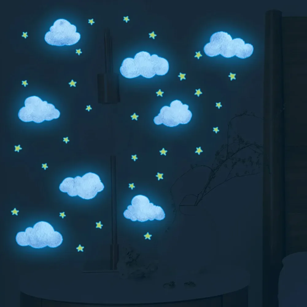 Cute Luminous Clouds and Stars Wall Stickers