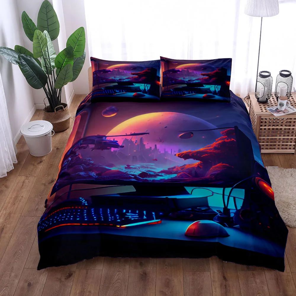 Imagem -02 - Jogo Imersivo Duvet Cover Grupo Linho Solteiro Duplo King Eua Twin Full Cama Queen Size