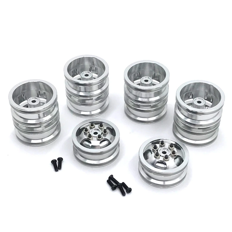 For WPL 1/16 B14 B16 B24 B36 C14 C24 C34 Feiyu Six Wheel Drive Wheel Hub Tire 6WD Wheel Hub Black Red Silver Wheel Hubs