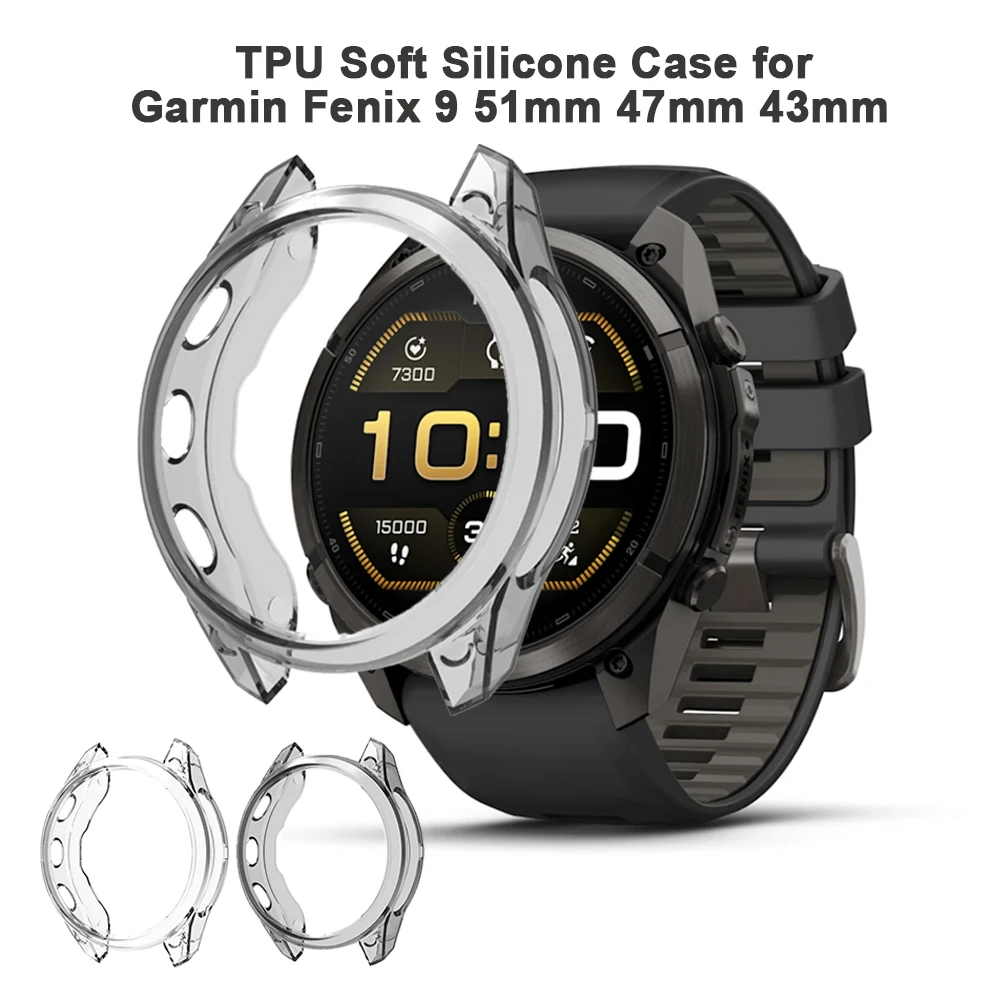 Protective Case for Garmin Fenix 9 Pro 51mm 47mm 43mm SmartWatch TPU Soft Silicone Case for Garmin Fenix9 Pro Accessories Bumper