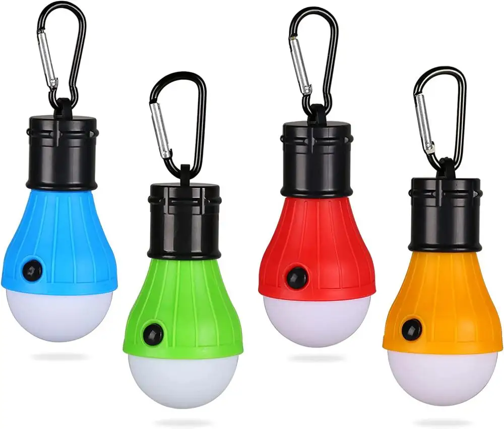 1pc Tent Hanging Lamp 3 Modes LED Bulb Carabiner Bulb Light Portable Lantern Outdoor SOS Camping Lamp Emergency Lighting AAA