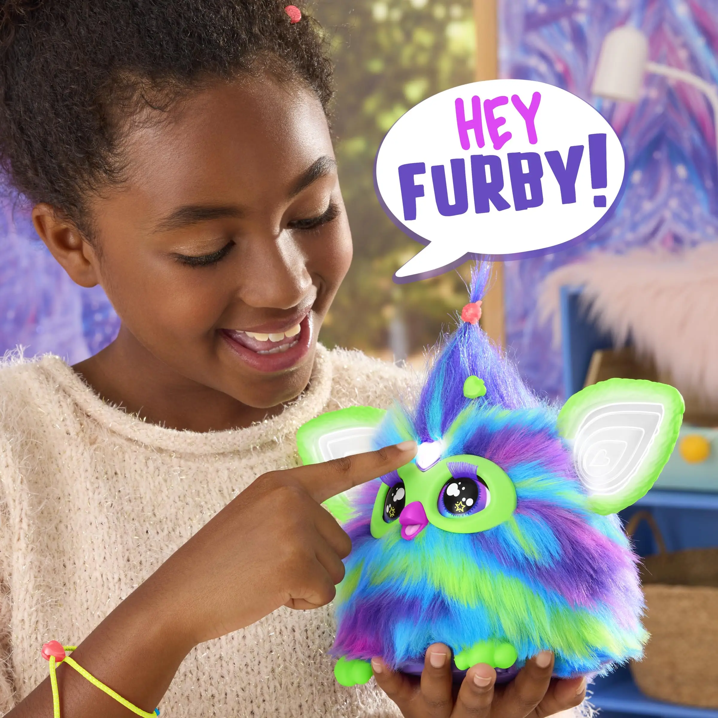 Furby-elfo electrónico de peluche inteligente interactivo, edición Galaxy que brilla en la oscuridad, puede cantar, juguetes activados por voz, regalo de Año Nuevo