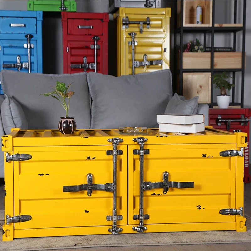 LOFT industrial style container furniture rectangular small apartment personalized creative coffee