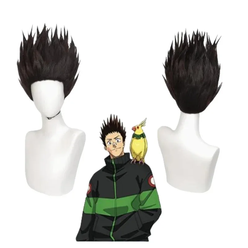 Heisuke Mashimo Cosplay peluca Anime Sakamoto Daysiky pelo marrón oscuro fiesta de Halloween carnaval con accesorios para mujeres hombres niños