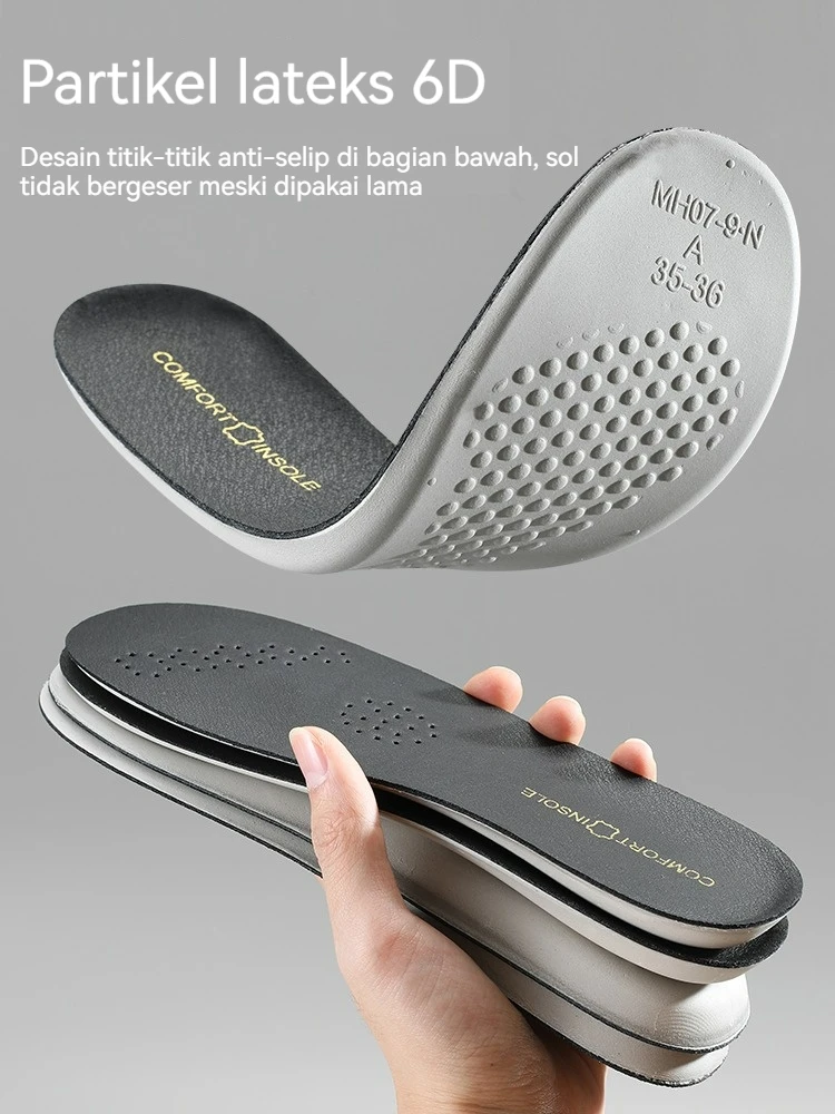 

Soft Shoe Insoles for Sports Breathable Cowhide Leather Arch Support Latex Shock Absorption Cushion for Comfort