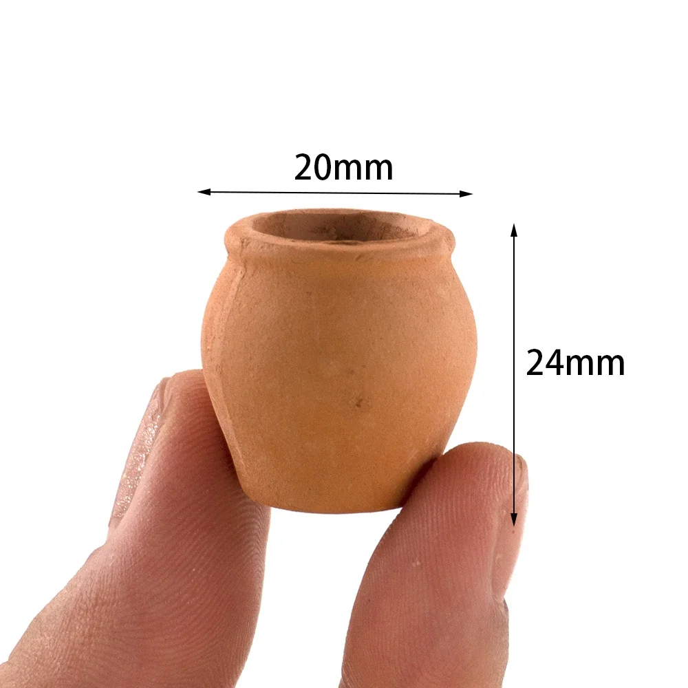 

1/12 Doll House Miniature Glazed Flowerpot Simulation Terracotta Vase Model Toys for Mini Decoration Dollhouse Accessories