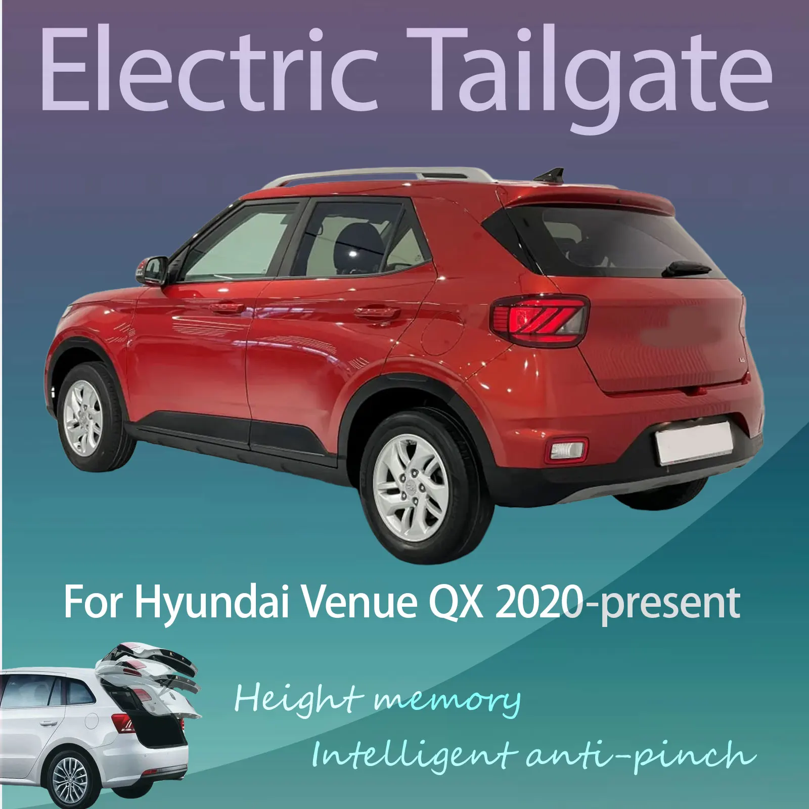 For Hyundai Venue QX 2020-present Electric Tailgate with Sensor Trunk Anti-pinch Memory Height Intelligent Operation