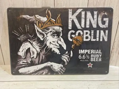 King Goblin Beer Signs Bar Tin  Imperial Ruby Beer Wychwood Brewery Hobgoblin-Aluminum-tin sign
