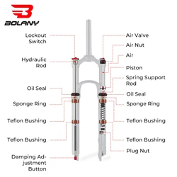 BOLANY bicicleta horquilla de aire repuestos colección horquilla de aire sello de aceite horquilla de aire esponja horquilla de aire anillo de viaje horquilla de aire pistón sello de horquilla de aire