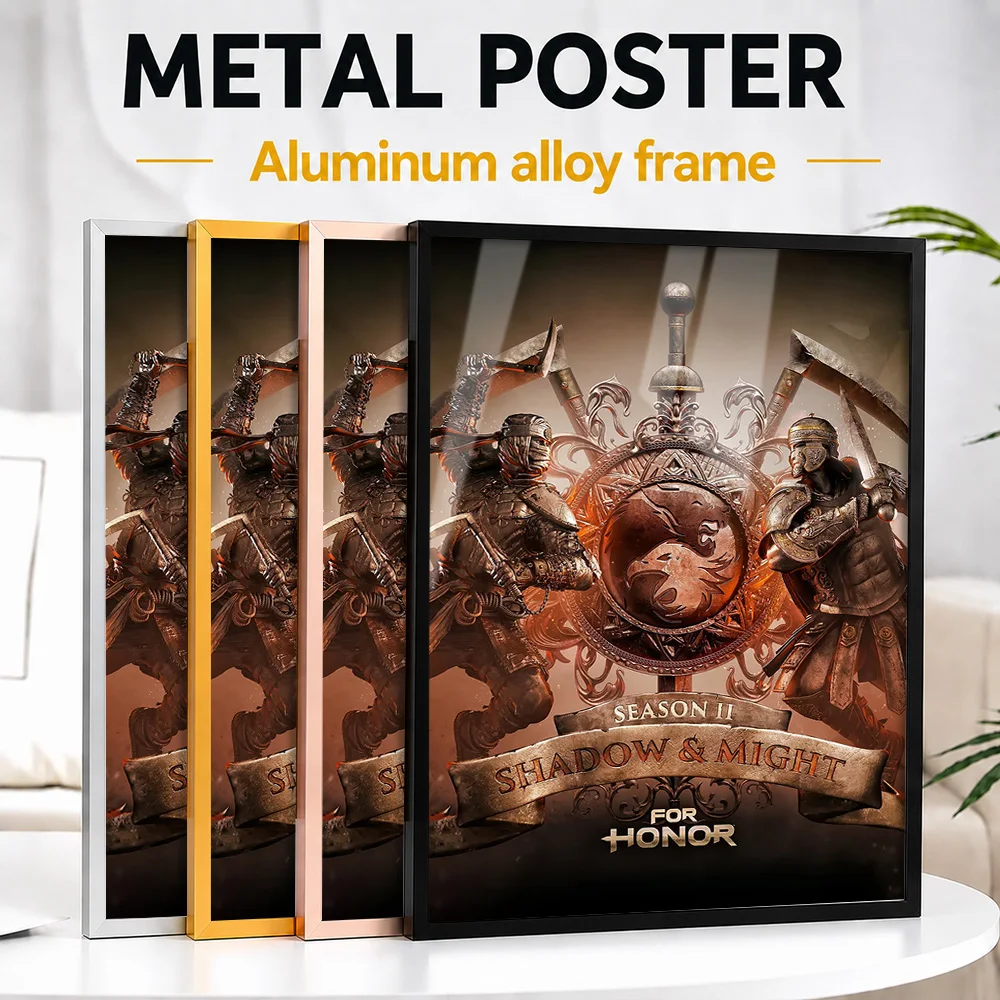 For Honor Season 2 Shadow & Might Metal Poster With Aluminum Alloy Frame Personalized Hero Tribute Wall Art Enhances Game Room