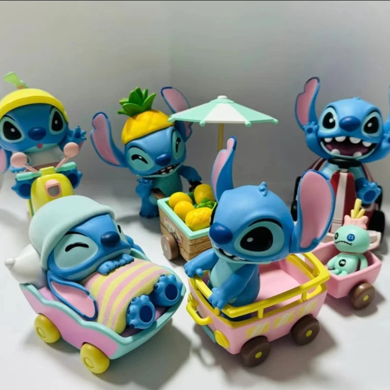 Kawaii Stitch Anime Cartoon Blind Box Figure - Action Model Doll For Friends Room Car Cake Decor Regalo di compleanno alla moda per ragazze