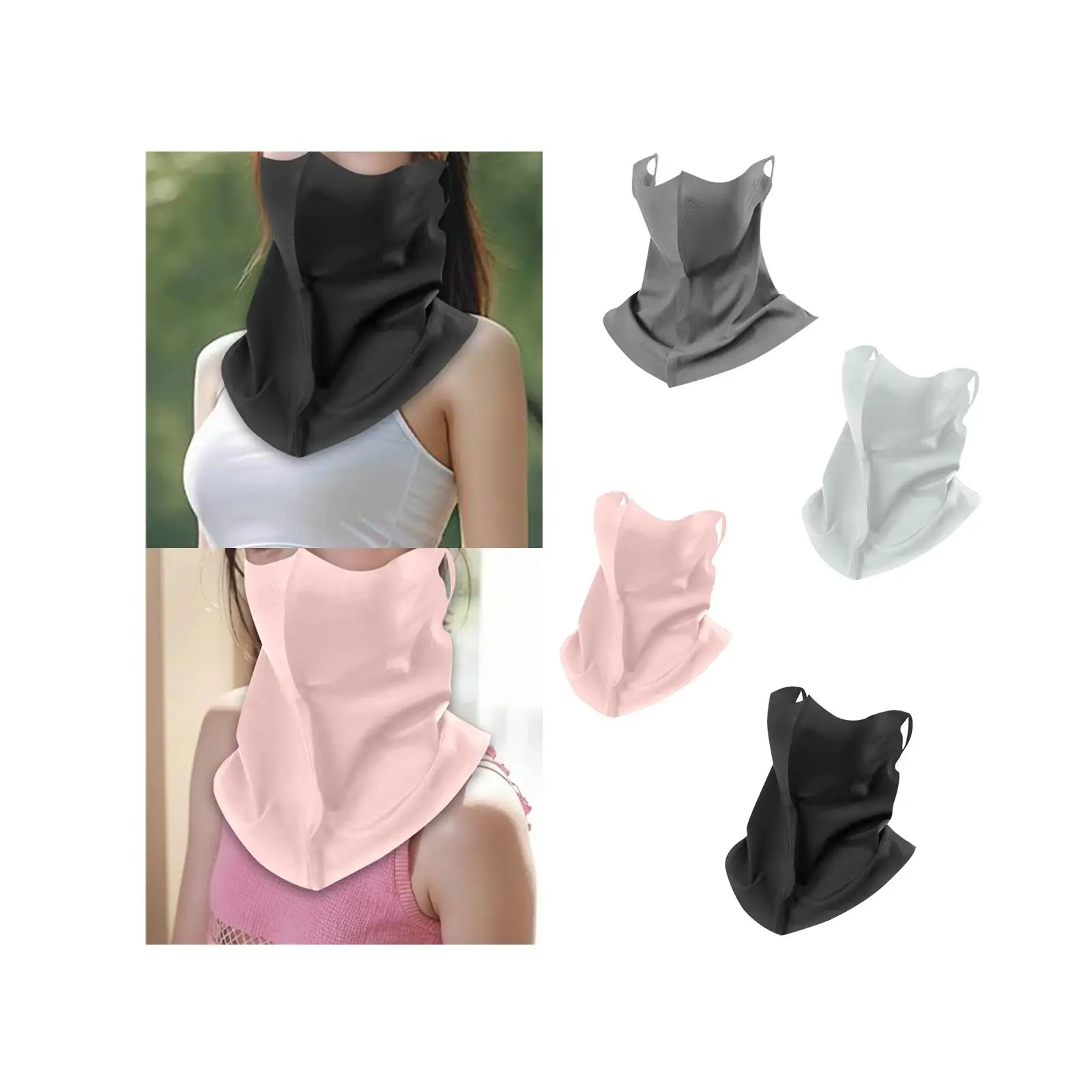 フェイスマスク アイスシルク冷却 折りたたみ式 再利用可能 バラクラバ 軽量フェイスカバー 夏用 サイクリング アウトドア スポーツ 男性と女性用