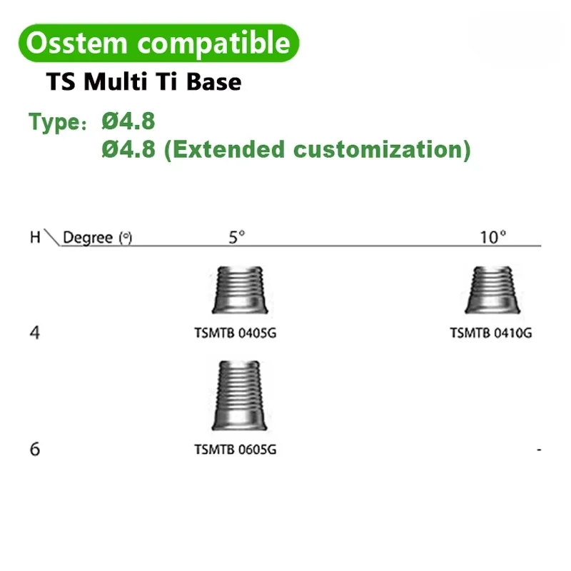 for OSSTEM Compatible Multi-Unit Titanium Abutment Universal CAM Dental Implant Ti Base High Precision OEM for Hospitals&Clinics