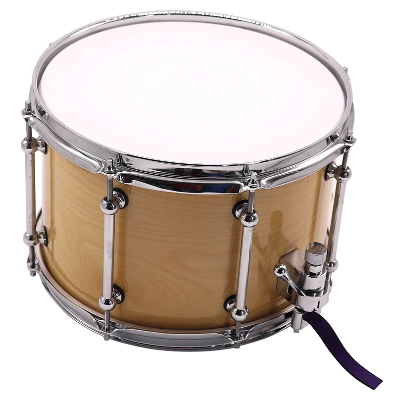 12 Inch Snare Drum 8 Hole Drum Birch Wood Glossy Gold Color for Drum Player