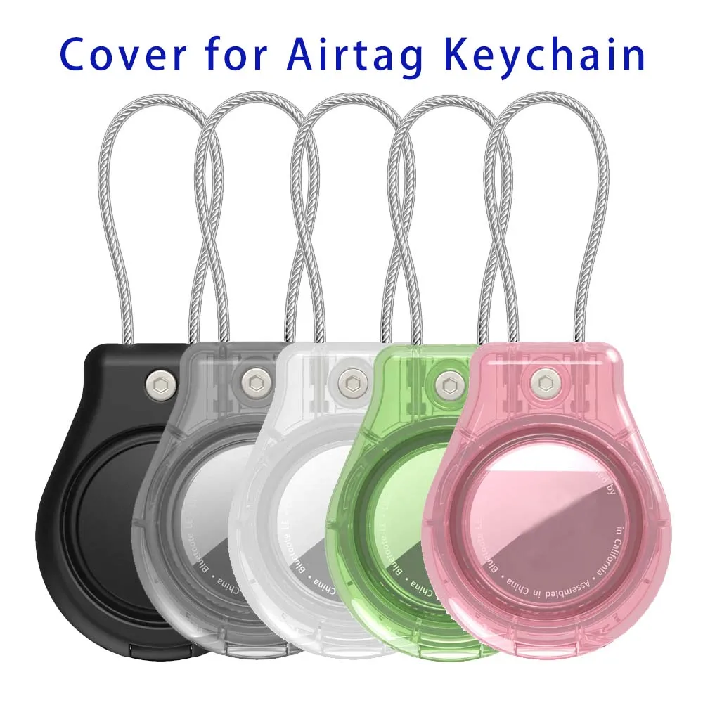 Waterproof Cover for AirTag Keychain Holder with Wire Cable Anti-Lost Tracker Accessories for Luggage Backpack Airtag Case