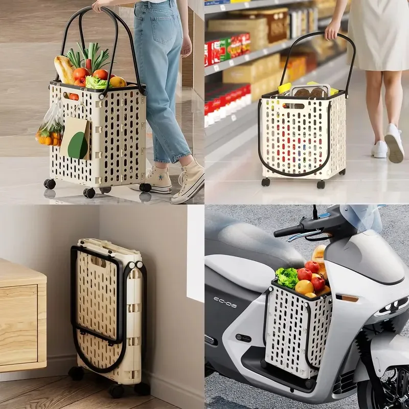 Shopping basket, multifunctional folding home shopping cart