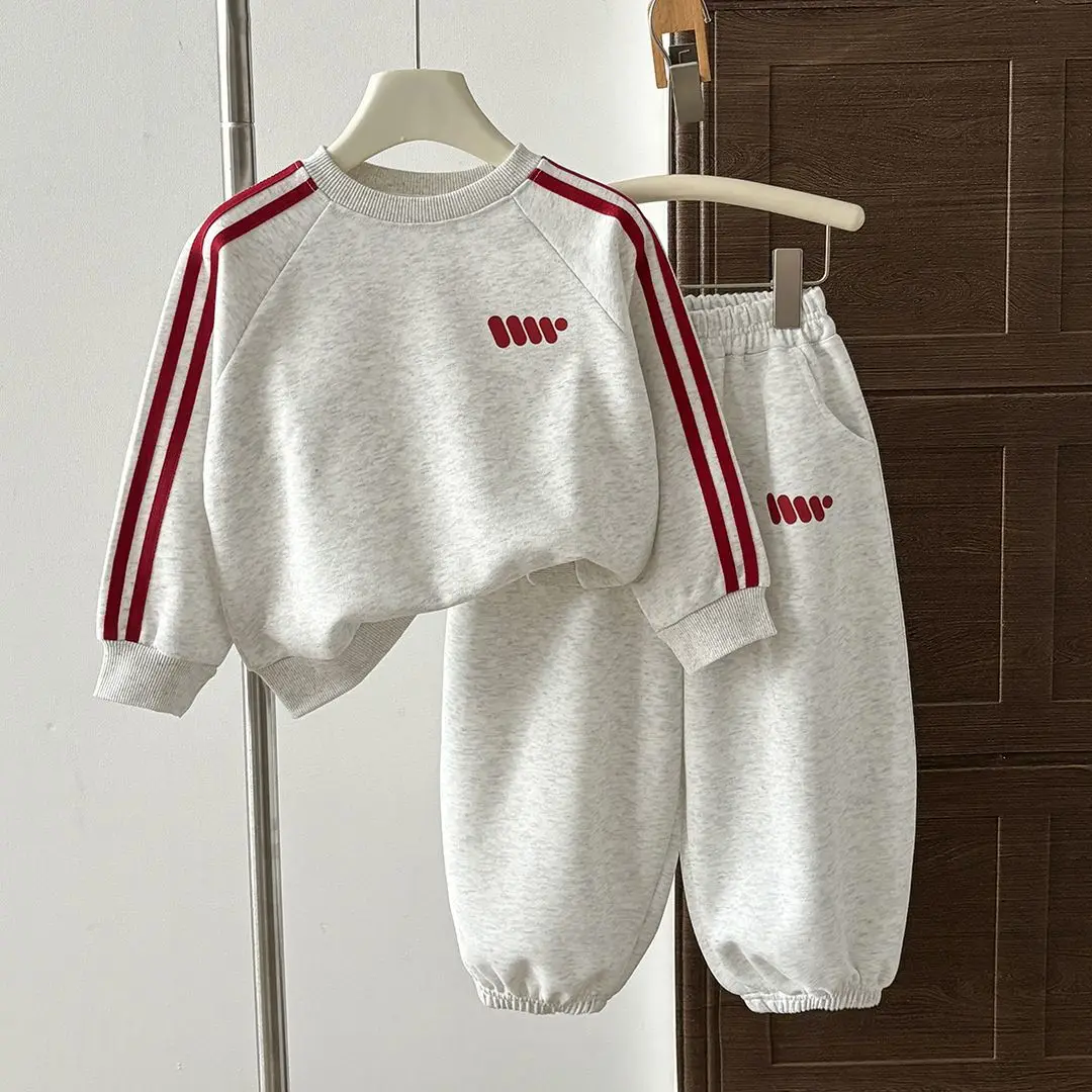 Children's Sweatirt Set Spring Autumn New Sle Korean Version Boy Girl Clothing Two-Piece Trendy Outfit