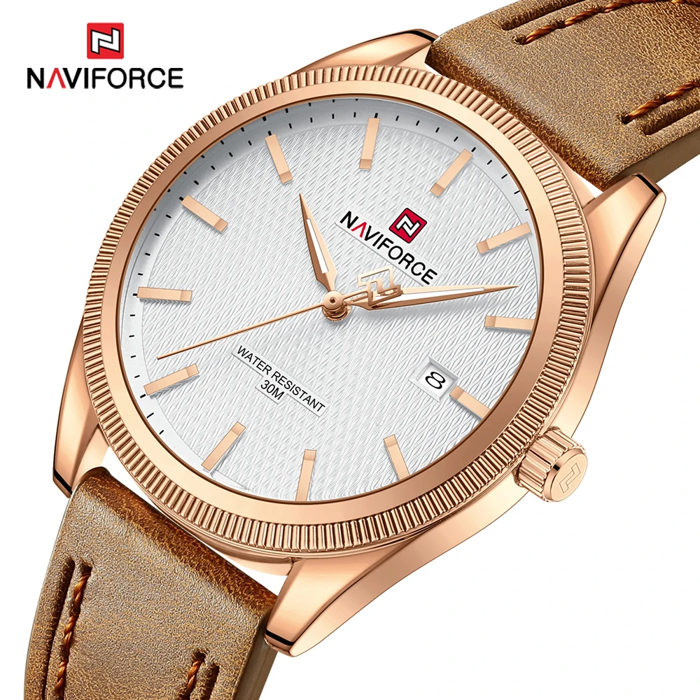 Leather Watch Band Men - NAVIFORCE Fashion Luxury Brand Sports Wristwatch