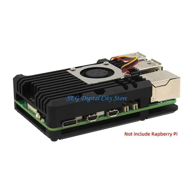مربع علبة سبيكة من ألومنيوم U75B مع مروحة المنفاخ الشعاعية لـ RPI5 8GB 4GB
