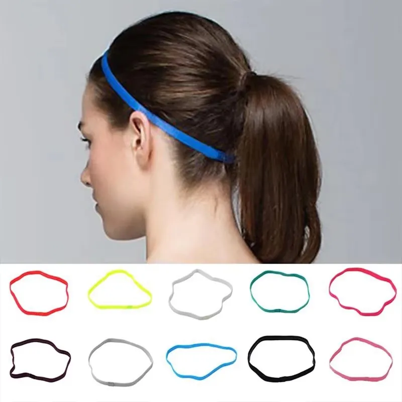 1/5/10pcs Thin Elastic Hair Band Sweatband Football Running Hair Accessories Simple Non-Slip Stretchy Yoga Sports Headband Rope