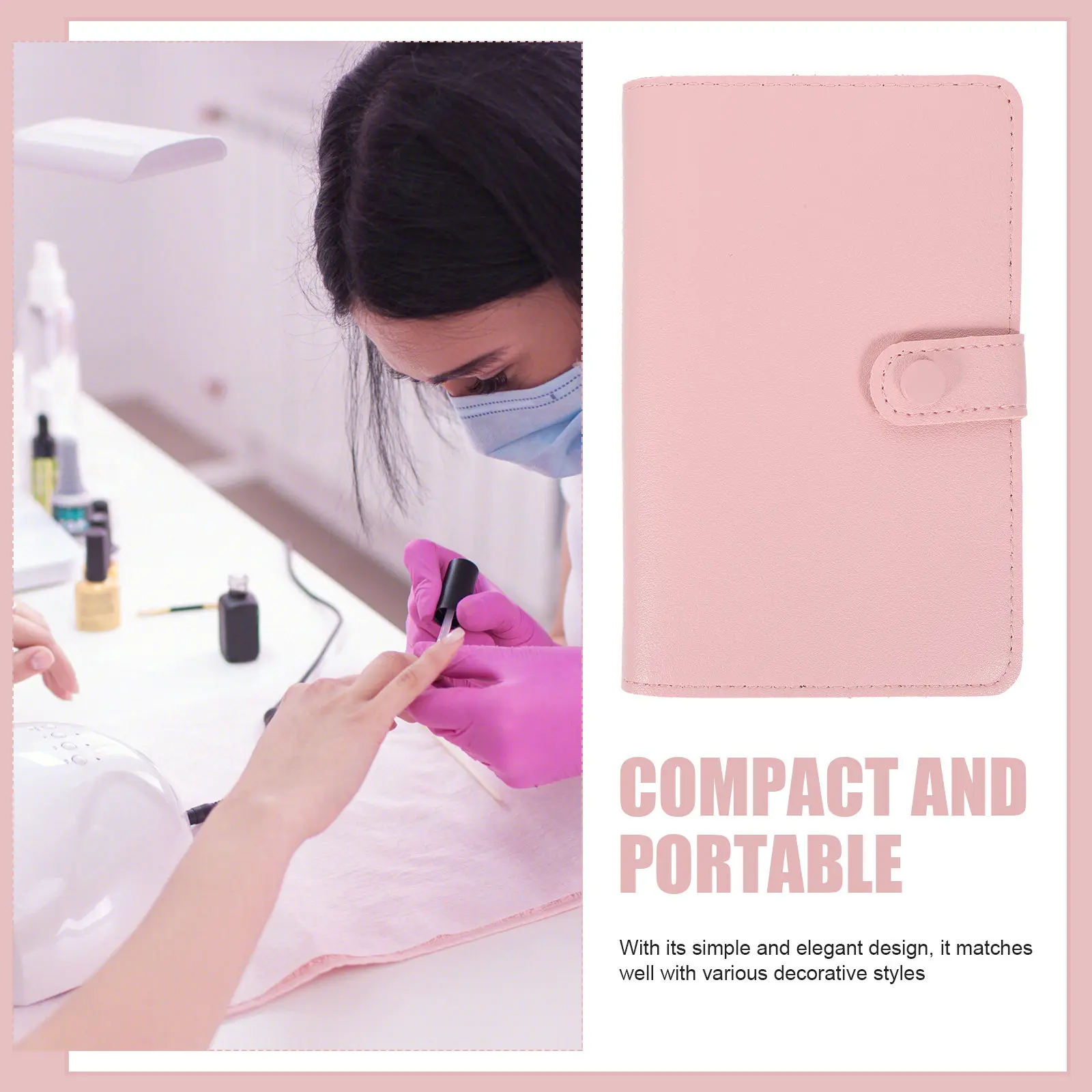 Nail Organizer Bag with 37 Compartments Multi Functional Folding Storage for Nail Drill Bits Manicure Tools Beauty Scissors